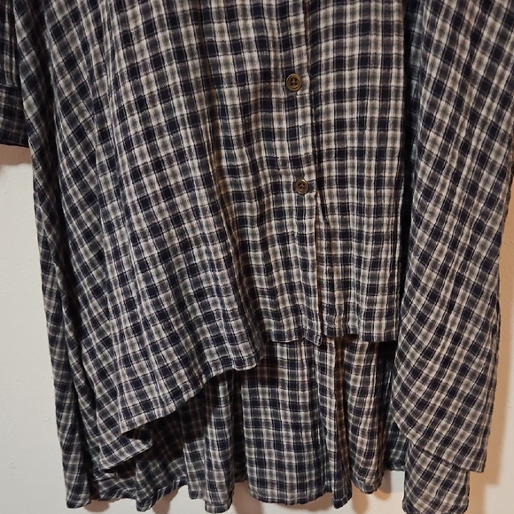 KYLA SEO Embroidered Plaid Tessa Tunic Top L - Picture 4 of 8